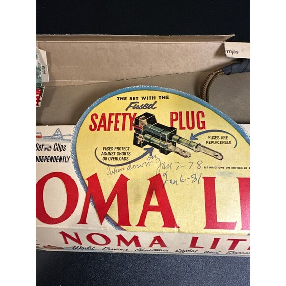 Vintage Noma Lites 7-Light Christmas String w/ Box - Picture 2 of 9